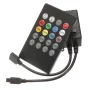 RGB Ovladač IR 12V, 6A - ovládání zvukem, 24 tlačitek, AMPUL.eu