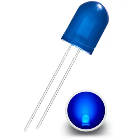 LED Diode 10mm, Diffuse blue