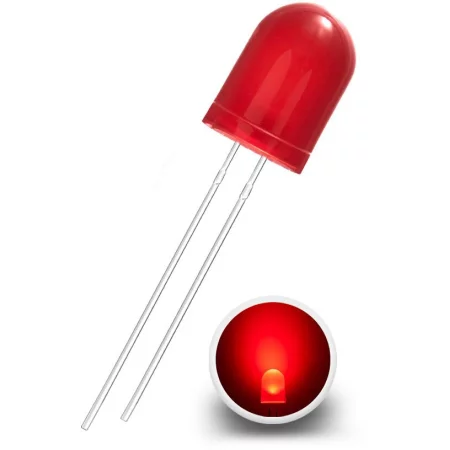 LED Diode 10mm, Red diffuse, AMPUL.eu