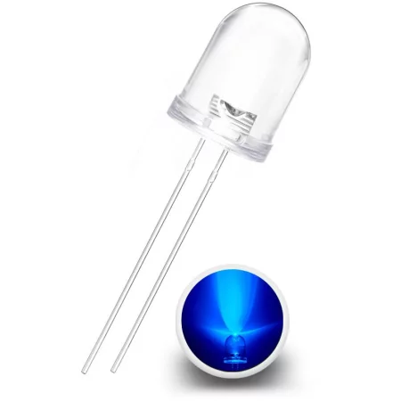 LED dióda 10mm, kék, AMPUL.EU