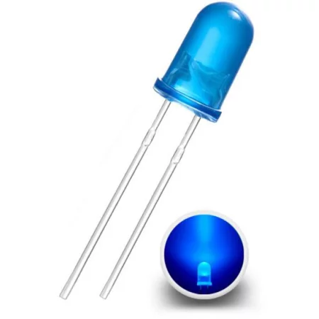 LED 5mm, kék diffúz, AMPUL.EU