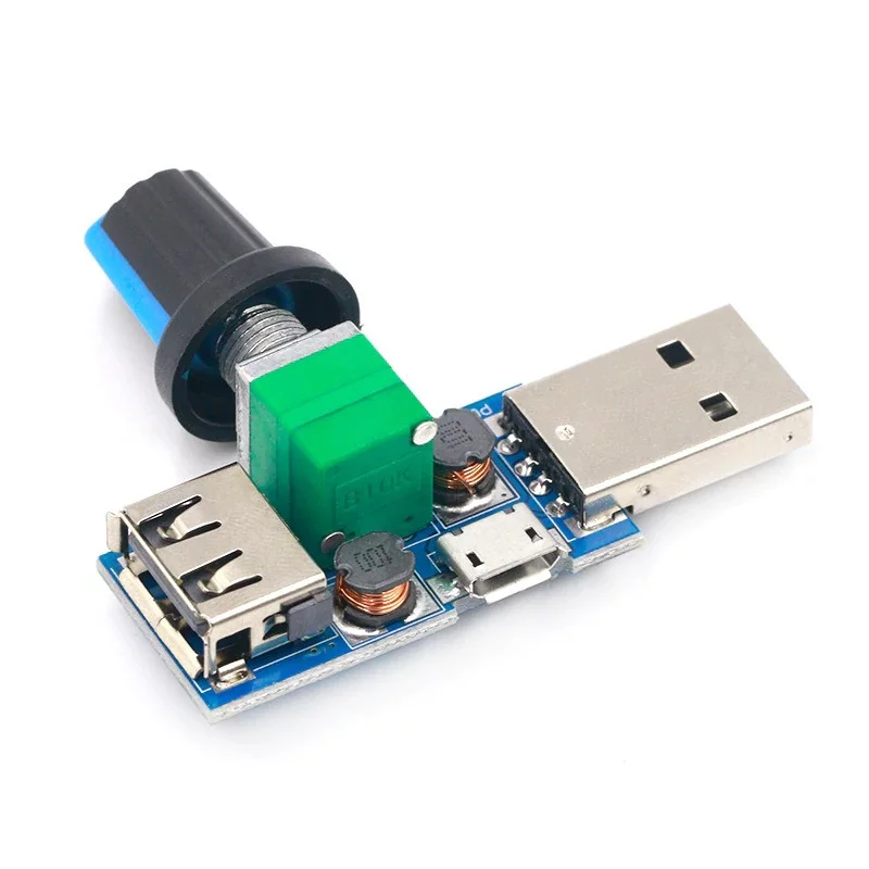 USB Fan 5W Stepless Speed Controller Regulator Variable Switch Module UK 
