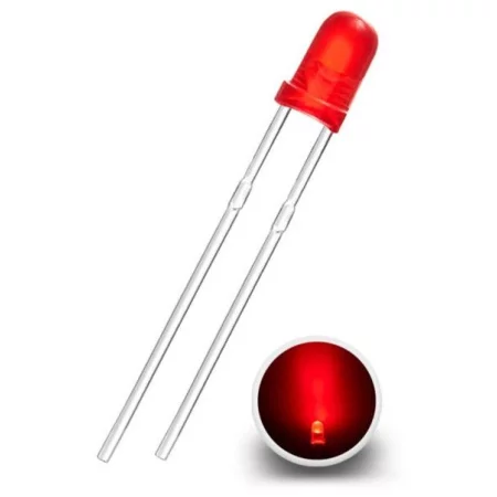 LED Diode 3mm, Red diffuse, AMPUL.eu