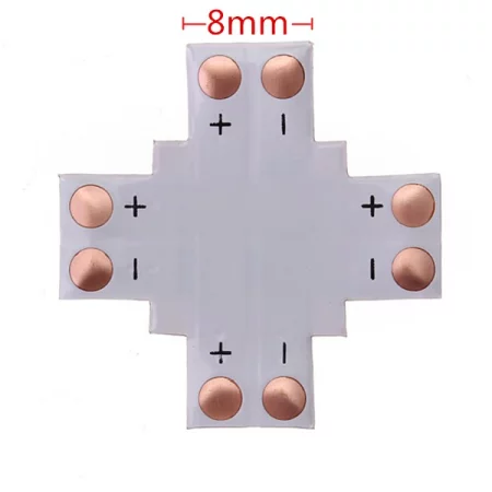 Kríž pre LED pásiky, 2-pin, 8mm, AMPUL.EU