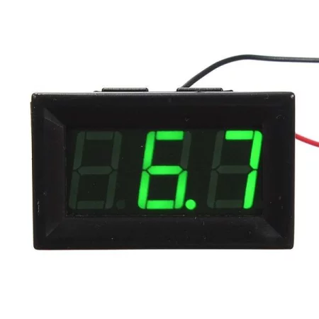 Digital voltmeter 3,2V - 30V, green backlight, AMPUL.eu