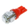 LED 5x 5050 SMD socket T10, W5W - Red, 24V, AMPUL.eu