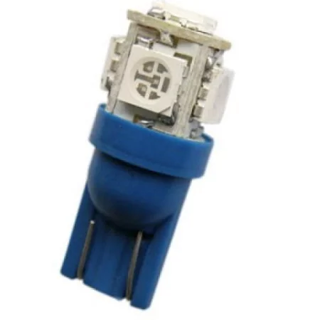 LED 5x 5050 SMD socket T10, W5W - Blue, 24V, AMPUL.EU