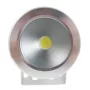 LED Spotlight waterproof silver 12V, 10W, white, AMPUL.eu