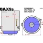 BAX9S, LED 5x 5050 SMD - Modrá, AMPUL.eu