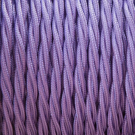 Retro cable spiral, wire with textile cover 2x0.75mm, purple