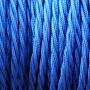 Retro cable spiral, wire with textile cover 2x0.75mm, blue