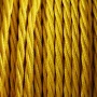 Retro cable spiral, wire with textile cover 2x0.75mm, yellow