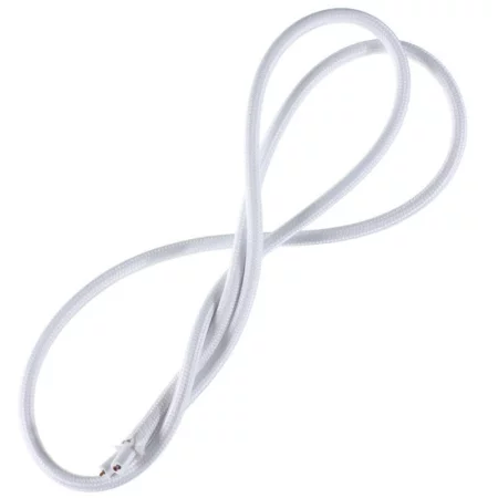 Retro kerek kábel, huzal textil borítással 2x0,75mm², fehér