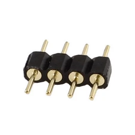 Spojka pro LED pásky černá, 4-pin - samec/samec, AMPUL.EU