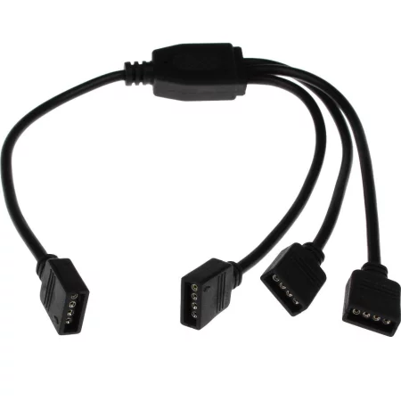 Cable splitter for RGB tapes, black, 3x output, AMPUL.eu