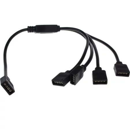 Rozbočka kabelová pro RGB pásky, černá, 4x výstup, AMPUL.EU