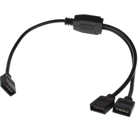 Cable splitter for RGB strips, black, 2x output, AMPUL.eu