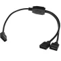 Cable splitter for RGB strips, black, 2x output, AMPUL.eu