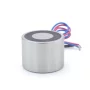 Fully encapsulated demagnetizing electromagnet in industrial quality with a holding force of 150 N. The electromagnet demagnetizes after connection of electric power.