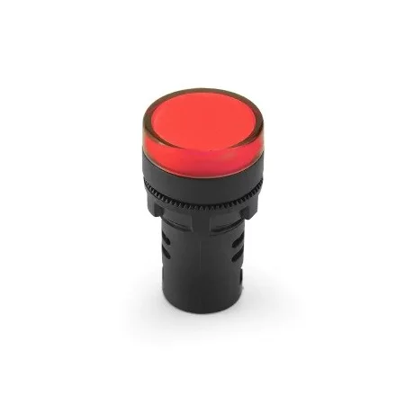 LED kontrolka 12V, AD16-22D/S, pro průměr otvoru 22mm, červená