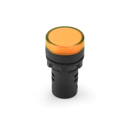 LED kontrolka 12V, AD16-22D/S, pro průměr otvoru 22mm, žlutá