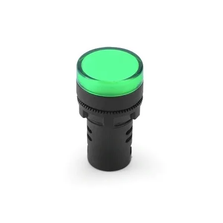 LED kontrolka 24V, AD16-22D/S, pro průměr otvoru 22mm, zelená