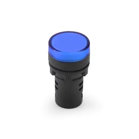 LED kontrolka 24V, AD16-22D/S, pro průměr otvoru 22mm, modrá